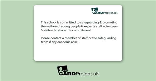 Secondary School Green Wave Visitor Card (REAR)